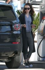 LILY COLLINS at a Gas Station in Beverly Hills 03/29/2017