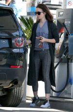 LILY COLLINS at a Gas Station in Beverly Hills 03/29/2017