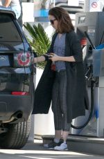 LILY COLLINS at a Gas Station in Beverly Hills 03/29/2017