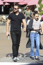 LILY COLLINS at Blue Ribbon Sushi Bar & Grill at The Grove in West Hollywood 03/29/2017