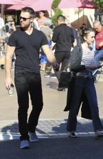 LILY COLLINS at Blue Ribbon Sushi Bar & Grill at The Grove in West Hollywood 03/29/2017