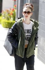LILY COLLINS Heading to a Nail Salon in Beverly Hills 03/28/2017