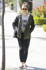LILY COLLINS Heading to a Nail Salon in Beverly Hills 03/28/2017