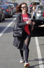 LILY COLLINS Leaves a Gym in Beverly Hills 03/18/2017
