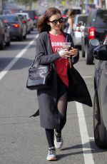 LILY COLLINS Leaves a Gym in Beverly Hills 03/18/2017