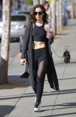 LILY COLLINS Leaves a Gym in Beverly Hills 03/30/2017