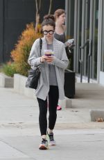 LILY COLLINS Leaves a Gym in Los Angeles 03/20/2017
