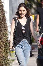 LILY COLLINS Leaves Lemonade in Beverly Hills 03/16/2017