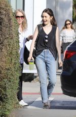 LILY COLLINS Leaves Lemonade in Beverly Hills 03/16/2017