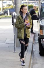 LILY COLLINS Out and About in Beverly Hills 03/25/2017