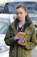 LILY COLLINS Out and About in Beverly Hills 03/25/2017