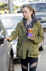 LILY COLLINS Out and About in Beverly Hills 03/25/2017