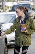 LILY COLLINS Out and About in Beverly Hills 03/25/2017