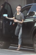 LILY COLLINS Out for Coffee from Coffee Bean in West Hollywood 03/14/2017