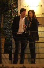 LILY COLLINS Out for Dinner in Los Angeles 03/08/2017