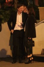 LILY COLLINS Out for Dinner in Los Angeles 03/08/2017
