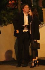LILY COLLINS Out for Dinner in Los Angeles 03/08/2017
