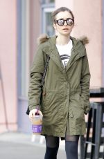 LILY COLLINS Out for Iced Tea in West Hollywood 03/22/2017