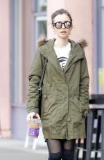 LILY COLLINS Out for Iced Tea in West Hollywood 03/22/2017