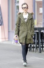 LILY COLLINS Out for Iced Tea in West Hollywood 03/22/2017
