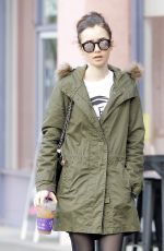 LILY COLLINS Out for Iced Tea in West Hollywood 03/22/2017