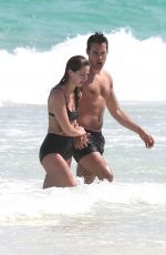 MELISSA BENOIST and Chris Wood at a Beach in Cancun 03/29/2017