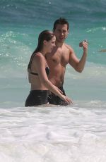 MELISSA BENOIST and Chris Wood at a Beach in Cancun 03/29/2017