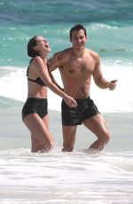 MELISSA BENOIST and Chris Wood at a Beach in Cancun 03/29/2017