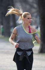 MICHELLE HUNZIKER on the Set of a Commercial in Milan 03/14/2017