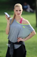 MICHELLE HUNZIKER on the Set of a Commercial in Milan 03/14/2017