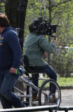 MICHELLE HUNZIKER on the Set of a Commercial in Milan 03/14/2017