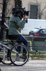 MICHELLE HUNZIKER on the Set of a Commercial in Milan 03/14/2017
