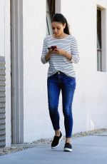 MILA KUNIS in Jeans and a Makeup Free Out in Beverly Hills 03/24/2017