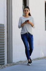 MILA KUNIS in Jeans and a Makeup Free Out in Beverly Hills 03/24/2017