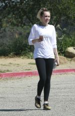 MILEY CYRUS Out Hikkinig at a Park in Los Angeles 03/16/2017