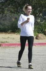 MILEY CYRUS Out Hikkinig at a Park in Los Angeles 03/16/2017