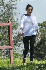 MILEY CYRUS Out Hikkinig at a Park in Los Angeles 03/16/2017