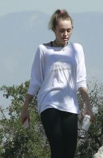 MILEY CYRUS Out Hikkinig at a Park in Los Angeles 03/16/2017