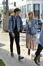 NICOLA PELTZ in Denim Shorts Out for Lunch in West Hollywood 03/14/2017
