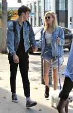 NICOLA PELTZ in Denim Shorts Out for Lunch in West Hollywood 03/14/2017