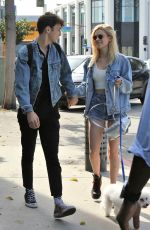 NICOLA PELTZ in Denim Shorts Out for Lunch in West Hollywood 03/14/2017