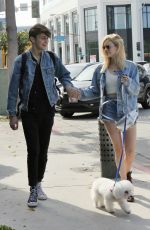 NICOLA PELTZ in Denim Shorts Out for Lunch in West Hollywood 03/14/2017