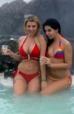 OLIVIA BUCKLAND and CARA DE LA HOYDE in Bikinis at Blue Lagoon Spa in Iceland 03/12/2017
