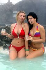 OLIVIA BUCKLAND and CARA DE LA HOYDE in Bikinis at Blue Lagoon Spa in Iceland 03/12/2017