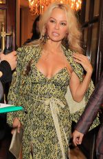 PAMELA ANDERSON Leaves Hotel Costes Restaurant in Paris 03/04/2017