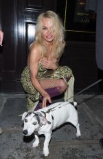 PAMELA ANDERSON Leaves Hotel Costes Restaurant in Paris 03/04/2017
