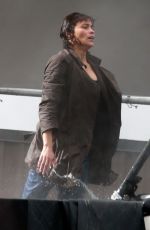 PAULA PATTON on the Set of Spmwhere Between in Vancouver 03/09/2017