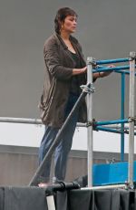 PAULA PATTON on the Set of Spmwhere Between in Vancouver 03/09/2017