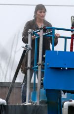 PAULA PATTON on the Set of Spmwhere Between in Vancouver 03/09/2017