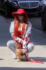 PHOEBE PRICE Walks Her Dog Out in Beverly Hills 03/29/2017